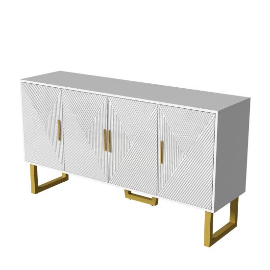 150cm Moderna, grezna balta kumode ar