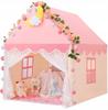 Tenda Casa Para Crianças Castelo Palácio Para Quarto Jardim Casa + Luzes LED Rosa