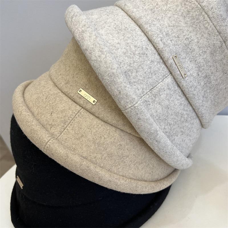 Curled wool woolen basin hat clothing with autumn and winter retro warm fisherman hat