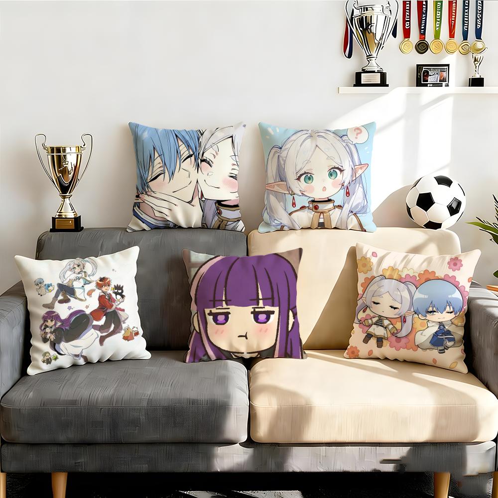 Frieren Beyond Journeys End Cushion Cover Cushion Cover Set 4Pcs 50x50 45x45 40x40 Pillowcase Decorative Sofa Home Decor