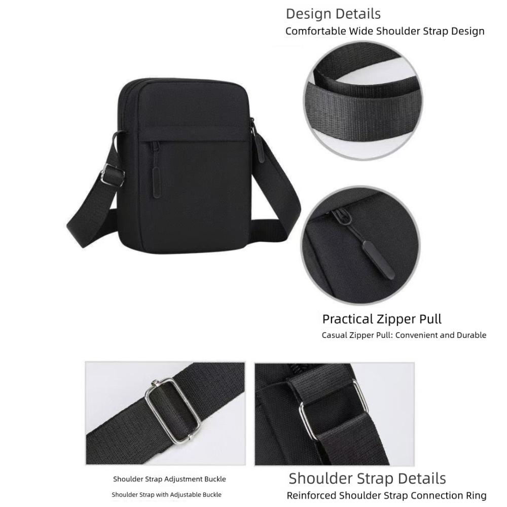 High Quality Nylon Polyester Crossbody Bags Long Shoulder Strap Black Grey Blue Shoulder Bag Minimalists Tote Bag Men Women