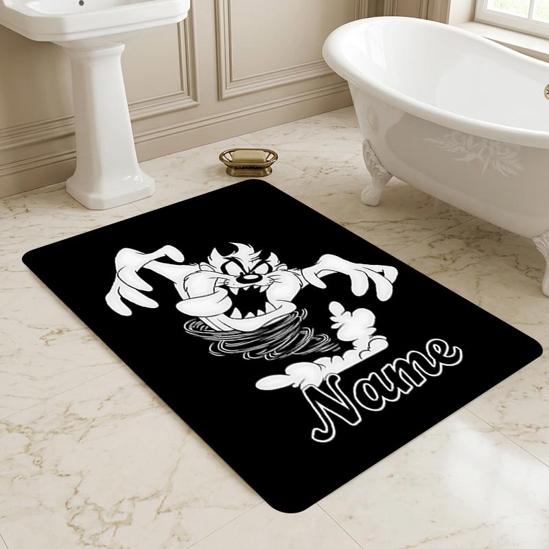 Custom Name Nightmare Cat Living Room Non-Slip Area Rug Soft Carpet for Bedroom Kids Playroom Sofa Office Home Decor Doormat