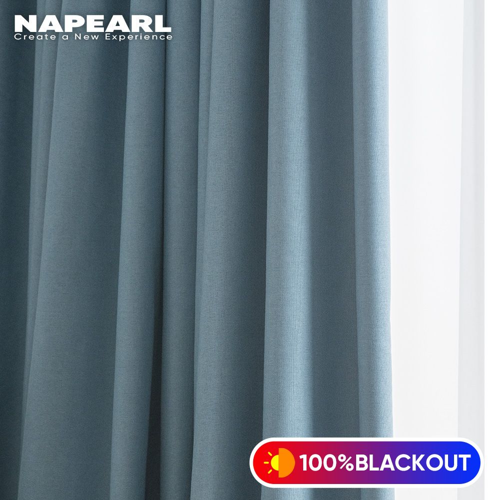 1ks NAPEARL 100% zatemnění Jednobarevné povlečení Ložnice Závěsy na okna Moderní prstenový typ Závěsy Závěsy do obývacího pokoje pro domácí dekoraci