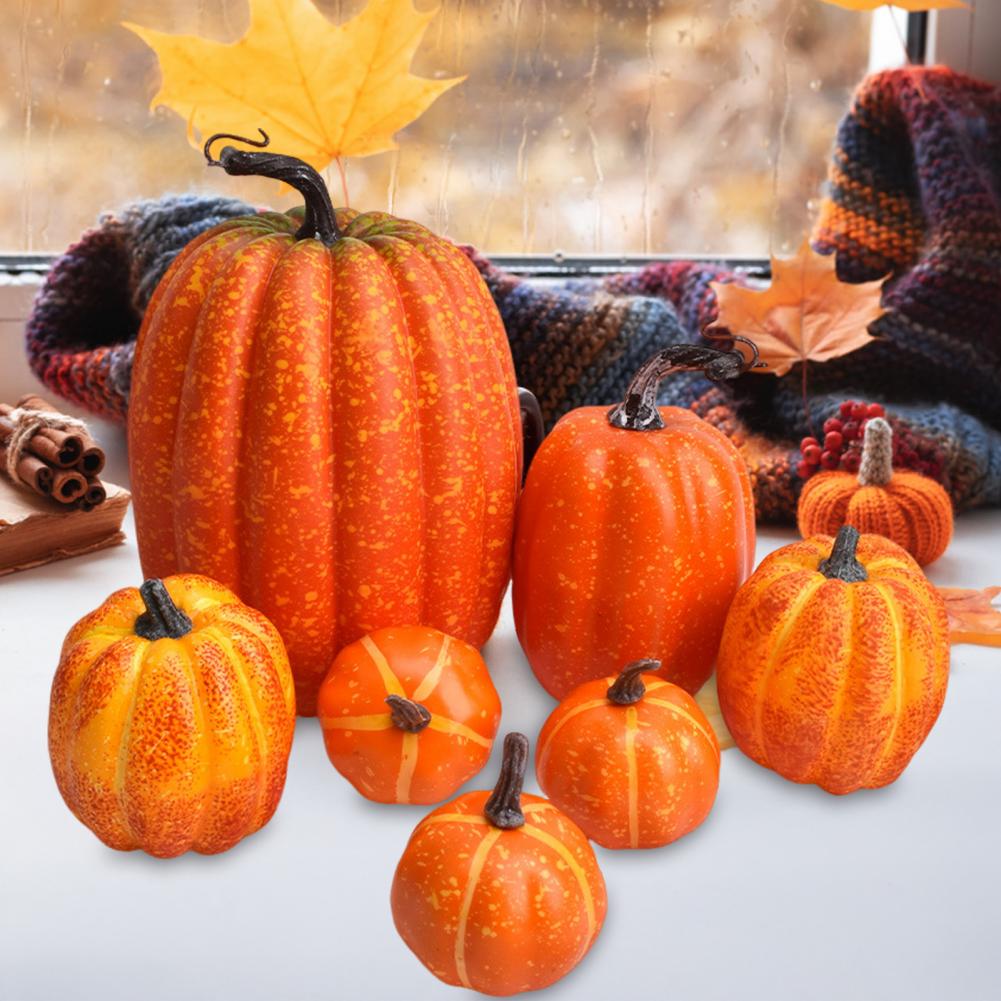 Pumpkin Craft Set Foam Pumpkin Decoration Fall Harvest Table Centerpiece Artificial Foam Pumpkins Set for Thanksgiving Halloween