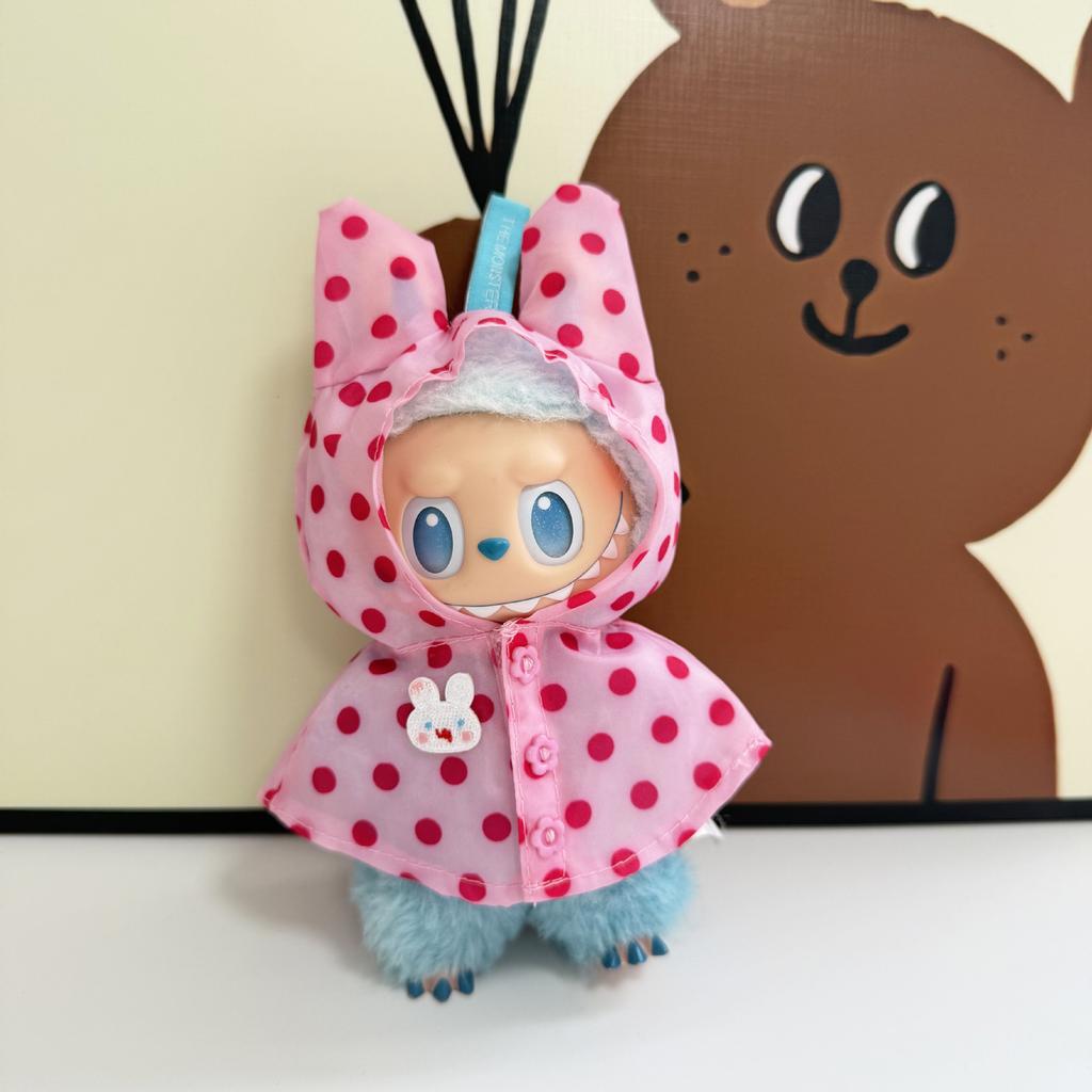 Only Clothes for V1 V2 V3 Labubu Clothes Raincoat Colorful Polka Dot Waterproof Suit Set Raincoat Suit Set Children's Gift
