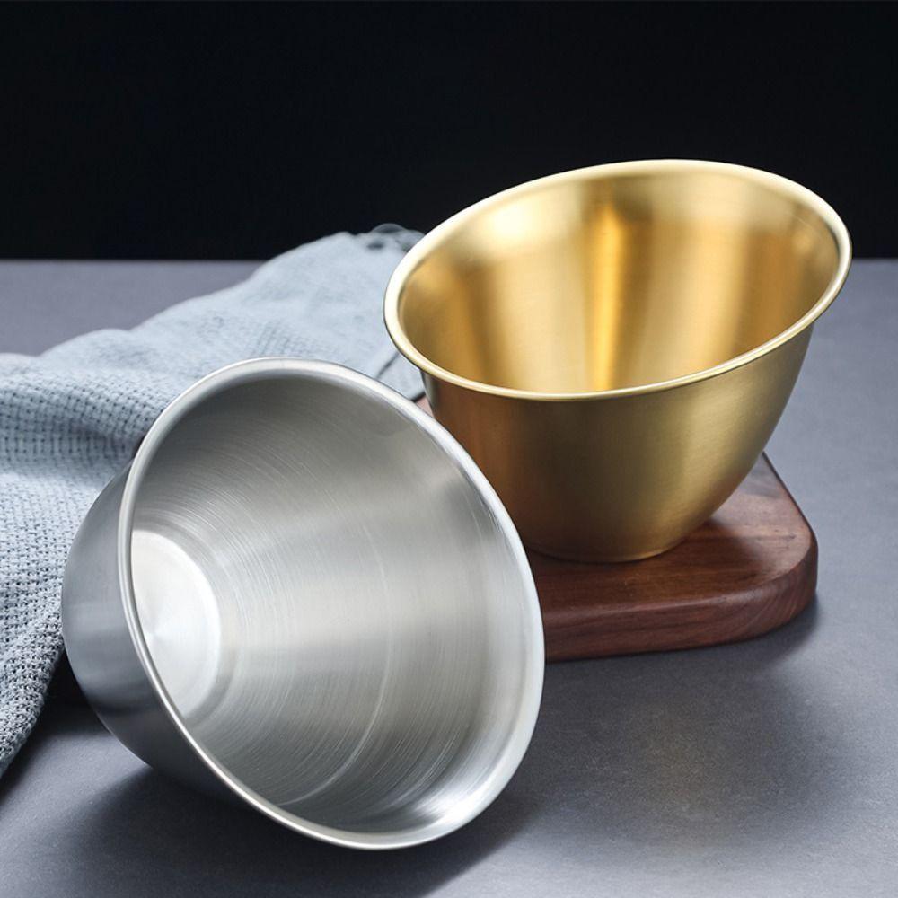 3Pcs Korean Style Salad Bowl Stainless Steel Soup Serving Basin Meal Prep Bowl  Snack