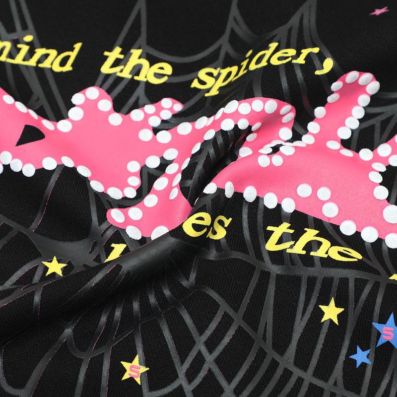 2025 Ny mote Print Letters Spindelvev Print Hettegenser Hip Hop Plus Size Løs Hettegenser Casual Bukser Sportsdress