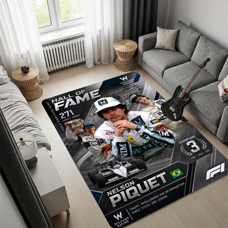 Esteban Ocon F1 Racing Area Rug, Haas Team Driver Portrait Print Floor Mat, Non Slip Carpet for Gamer Room Racing Fan Home Decor