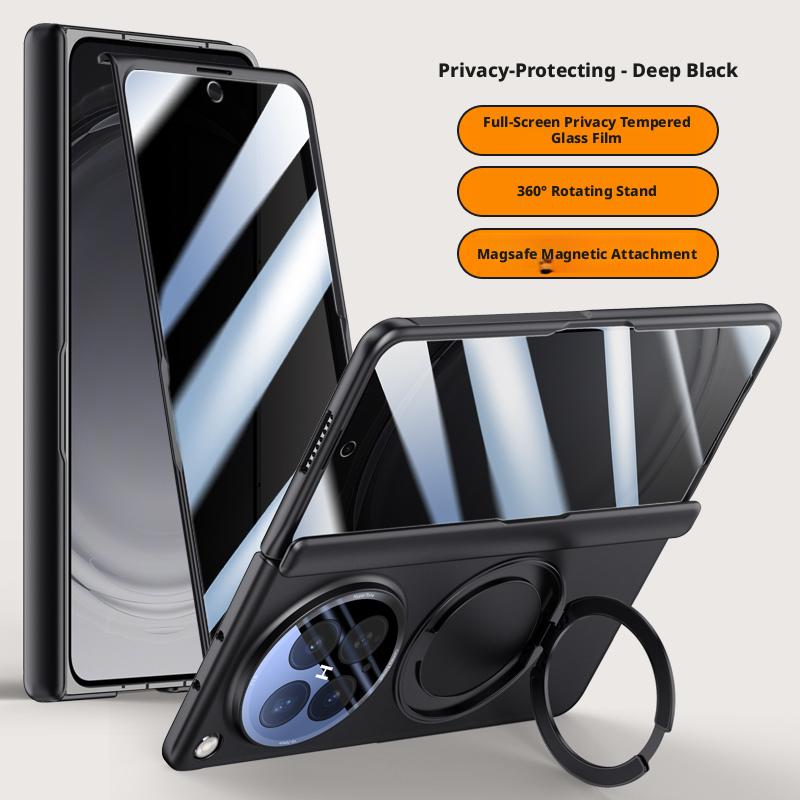 For Oppo Find N6 Case Skin Friendly Matte Magnetic 360° Rotating Bracket Folding Hinge with Film Lens Protection Hard Cover