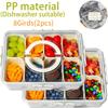 1pc Large 8-Compartment Transparent Snack Box with Lid and Handle,Portable with Grip, Ideal for Lunch, Parties, Camping