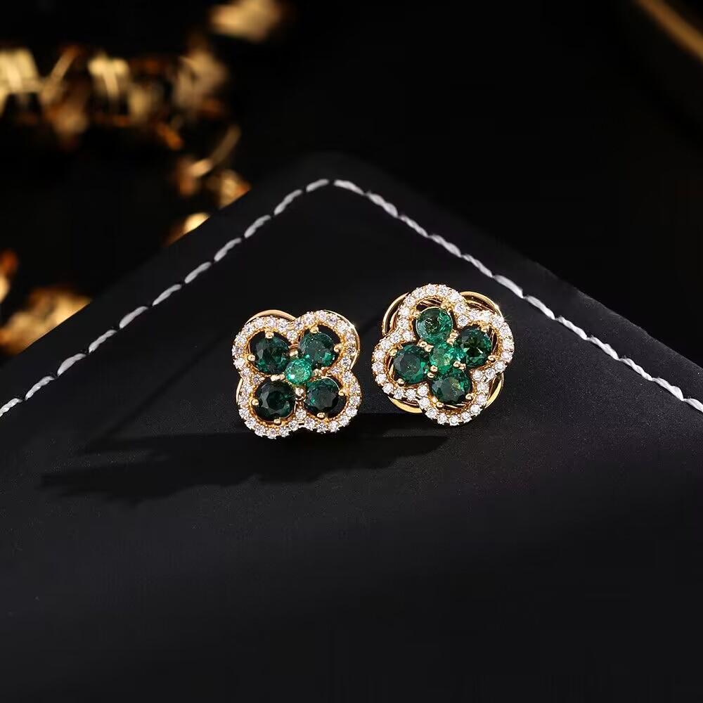 

Real Gold Plating, Seiko Bearings Swivel Clover Earrings Earrings Brooch Ring