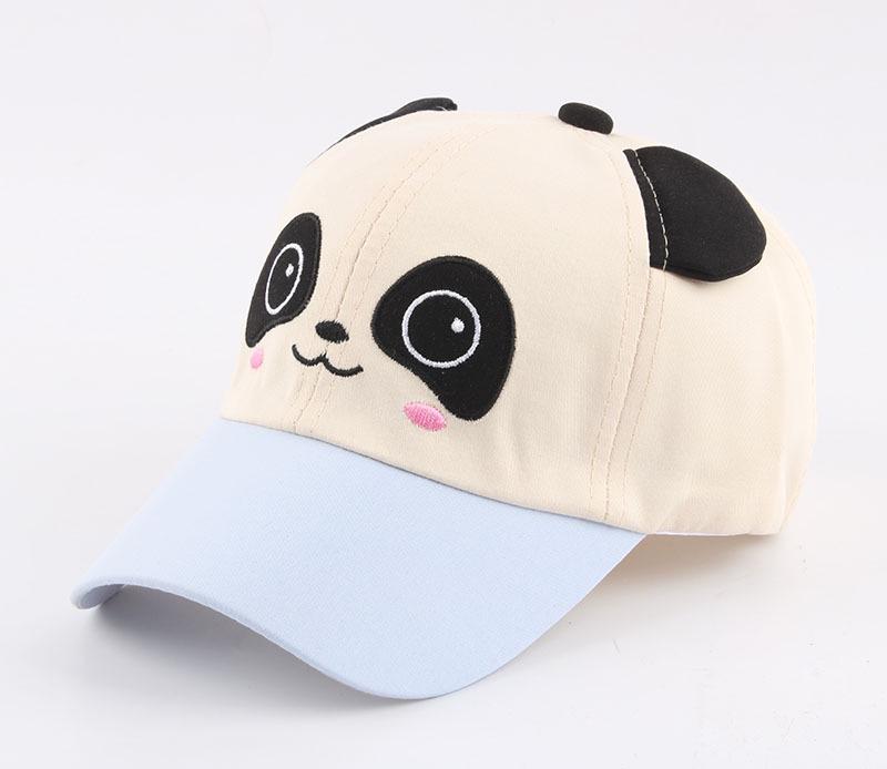 Super Cute Panda Cartoon Kids' Baseball Cap - Spring, Thin Style with Girls' Duckbill Option.