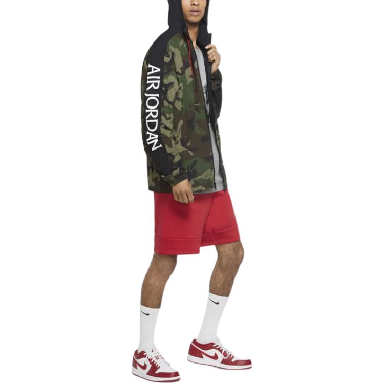 Jordan Jumpman Classics Camo Windbreaker Jacket Medium Olive Men Streetwear CU2030-222