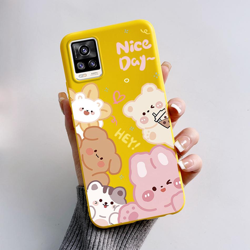For Vivo V20 2021 Case V2040 Cute Cat Bear Frog Cover Soft Silicone Slim Phone Case For Vivo V20 V 20 VivoV20 V2025 V2024 Bags