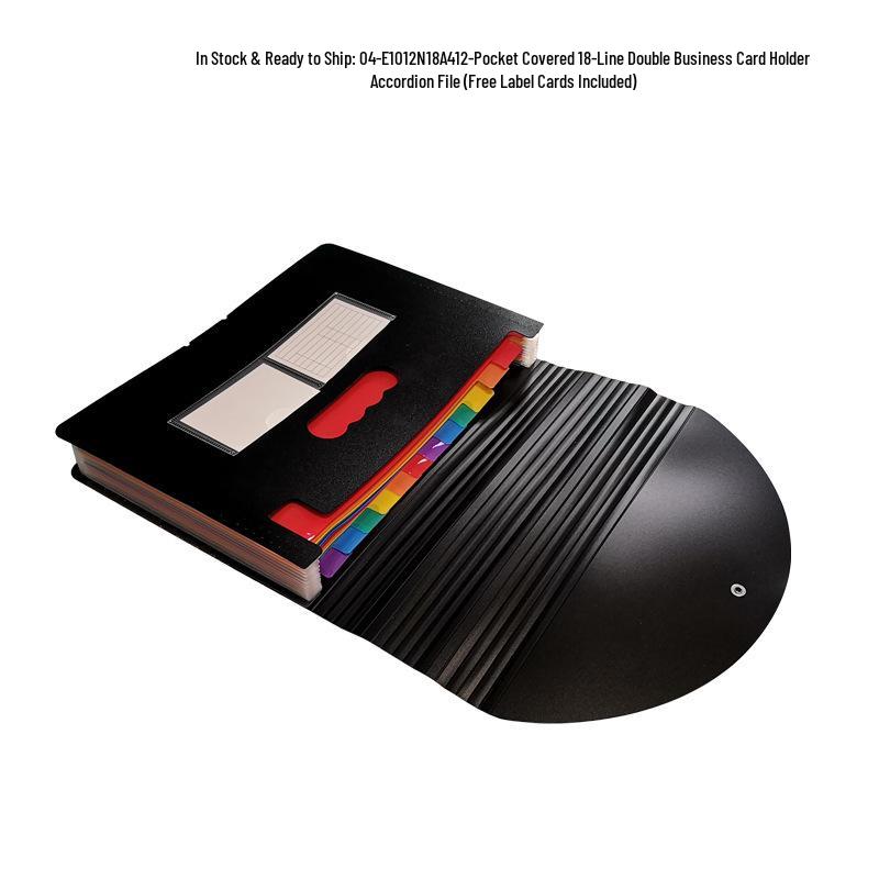 Student A4 Rainbow Test Paper Accordion Folder with Round Cover, 12/24 Grids Portable