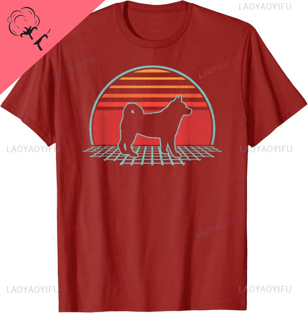 Shiba Inu Retro Vintage 80s Style Dog Lover Gift Short Sleeve Breathable and Comfortable Vintage T Shirt Camisas Streetwear