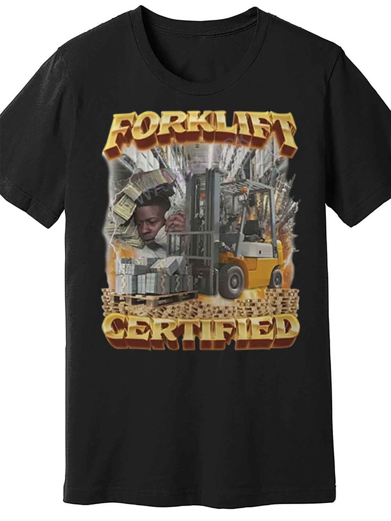 Men s Funny Forklift Certification Humor T-Shirt - Vintage Forklift Operator Tee XL