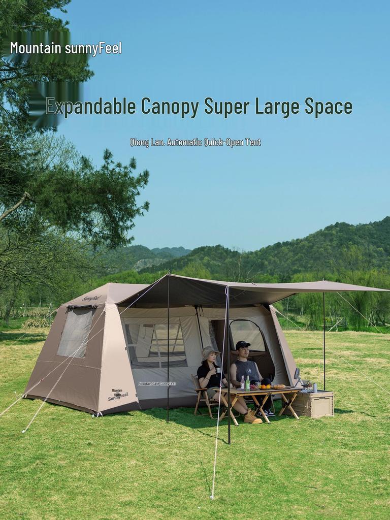 Mountain Door Ridge 13 Quick Open Tent: 2-in-1 Canopy with Black Sun Protection for Camping