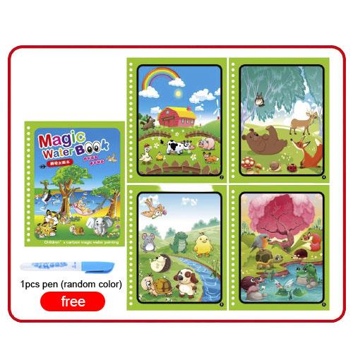 Montessori Toys Magic Water Drawing Book Reusable Coloring Book  Sensory Early Education Toys For Kids Birthday Gift Diy Doodle