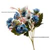 Autumn Colored 9-Head Artificial Tea Rose Bouquet for Wedding & Table Decoration