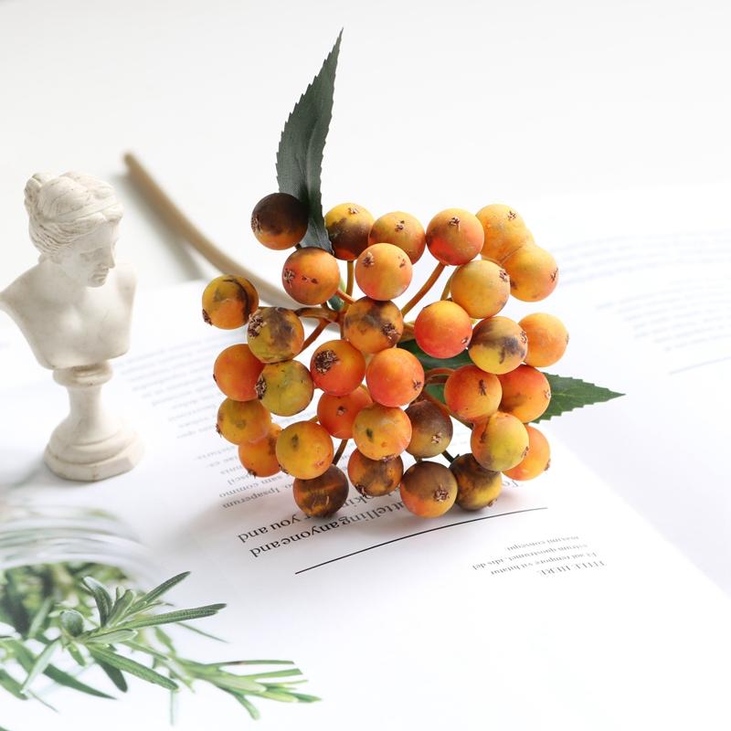 Berry Artificial Flowers Bouqute Plastic Fake Flowers For Home Decor Christmas Garden Wedding Decoration Faux Plant Accessories