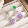High-end Light Luxury Purple Jadeite Long Pendant Earrings Design National Style Light Luxury Elegant Earrings