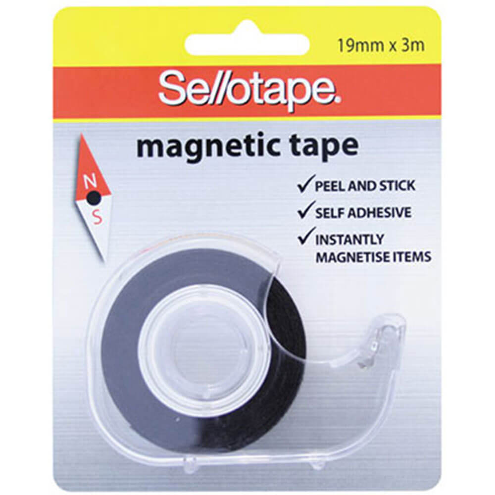 Ruban magnétique Sellotape sur distributeur (19 mm x 3 m)
