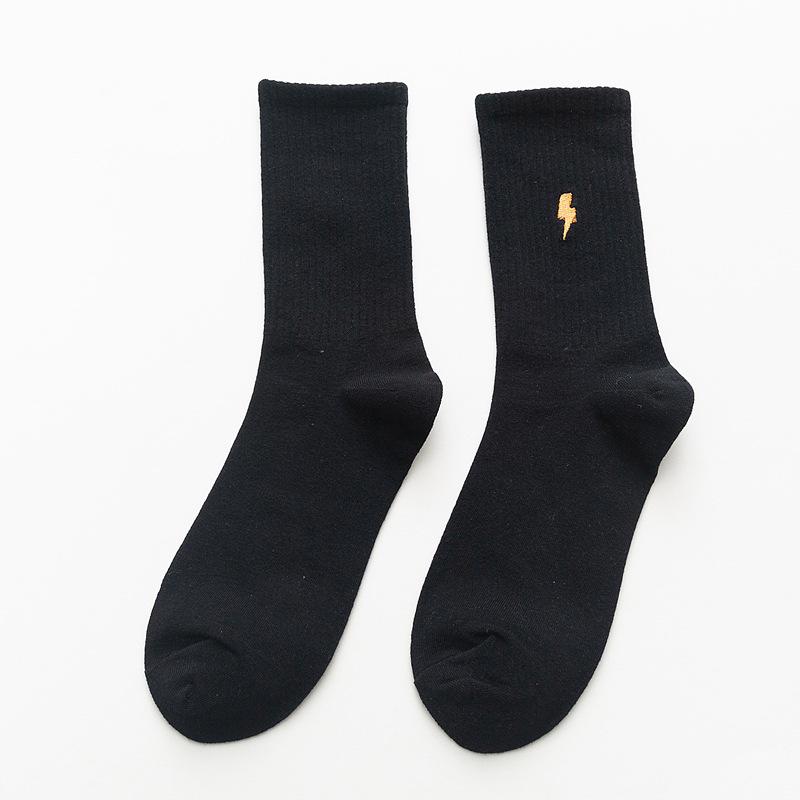 Popular Embroidery Cute Sun Cloud Moon Pattern Candy Color Socks Custom Women Girls Slouch Socks