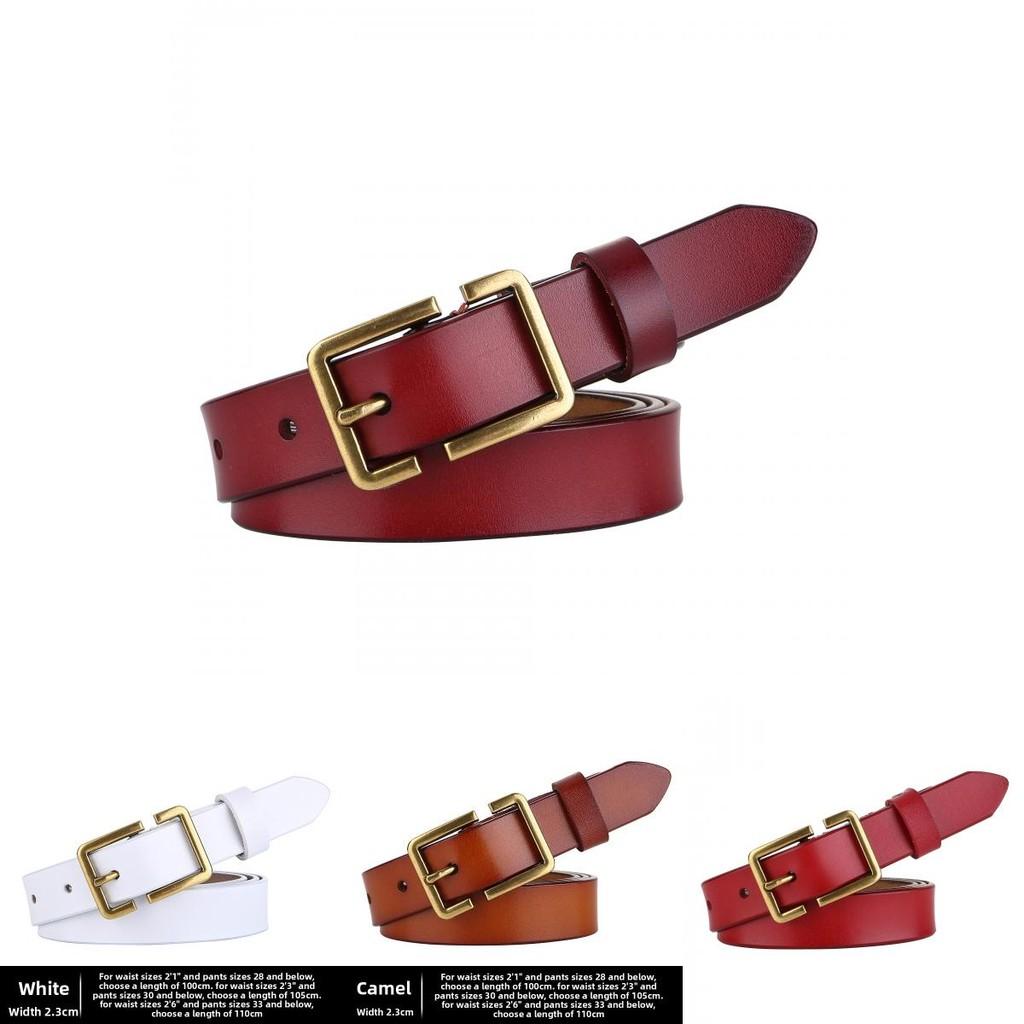 Womens Leather Belt With Stylish Square Pin Buckle For Daily Use