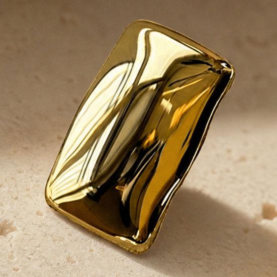 1 Pair Chunky Earrings for Women, Silver/Gold Statement Drop Stud Earrings, Geometric Square Jewelry Gift