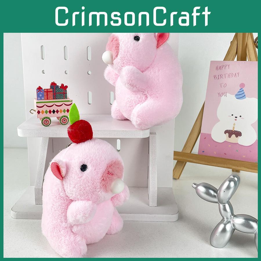 Delightful Bubble Blowing Capybara Plush Keychain Soft And Cuddly Apple Design For Kids