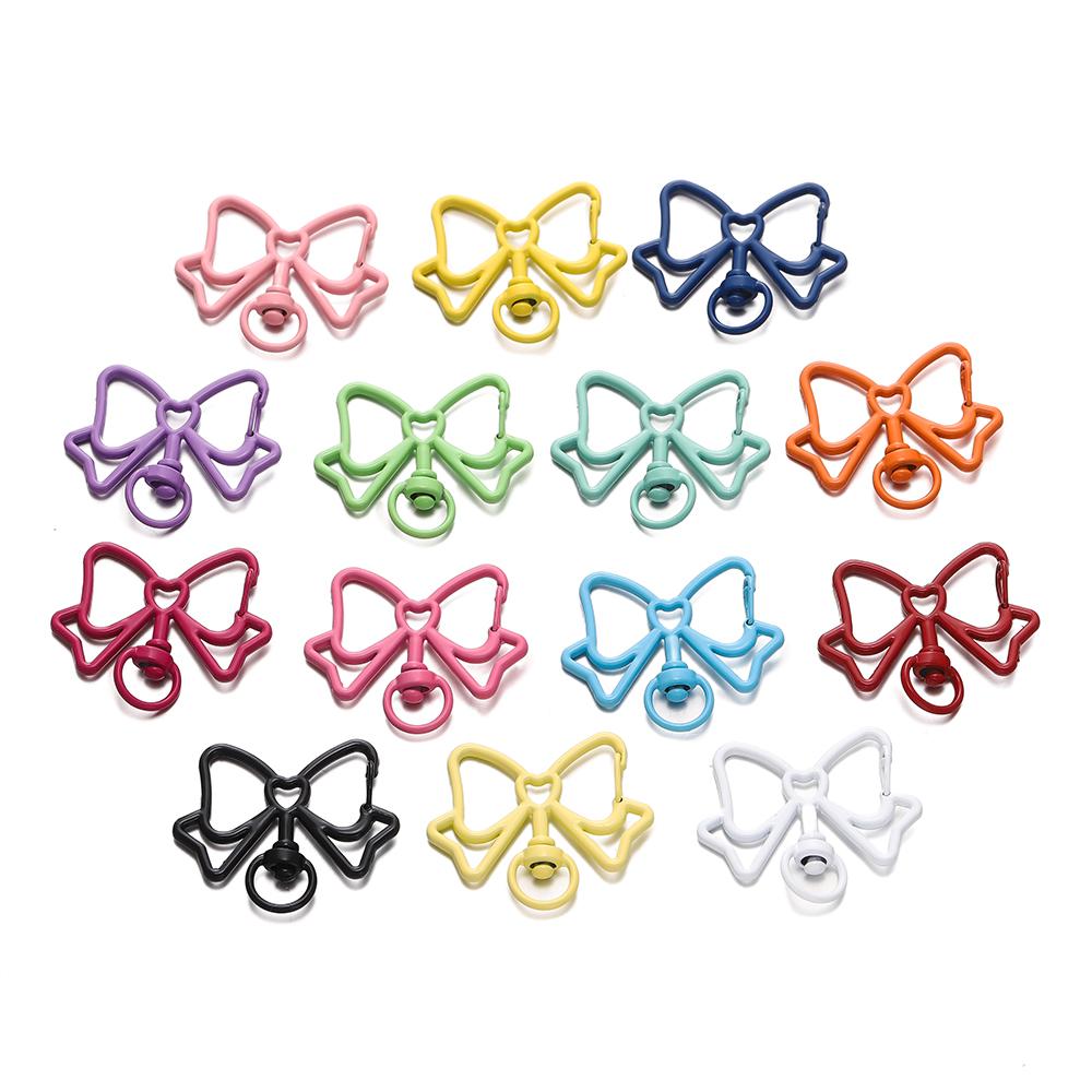 5pcs/lot Colorful Butterfly Shape Lobster Clasps Swivel Keychain Alloy Metal Key Hooks For Jewelry Making Supplies Crafts