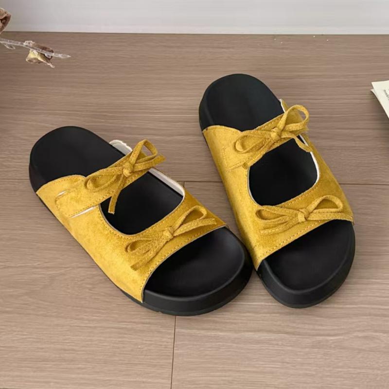 Fashion Bow Women Flats Slippers Elegant Slides Woman Shoes 2025 New Trend Summer Fashion Flip Flops Designer Walking Cozy Mujer Zapatos
