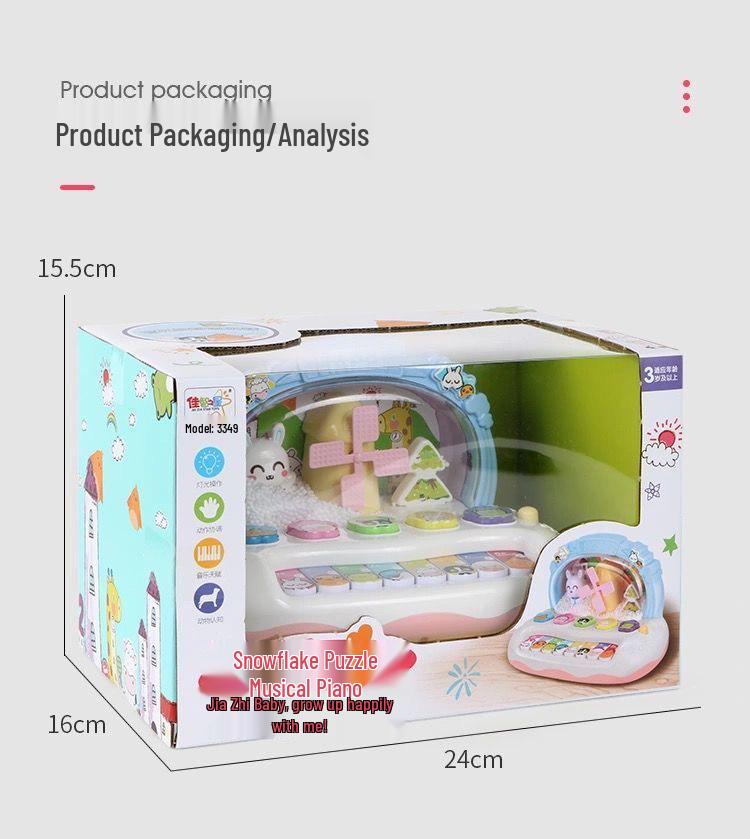 Dreamy Snow Flower Musical Keyboard: Toddler & Infant Teaching Piano with Flashing Lights