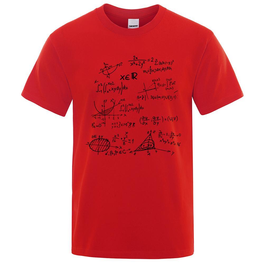 Mathematische Formel Mode T-Shirts Herren Atmungsaktive Schweiß T-Shirts Sommer Übergroße Kleidung Locker 100% Baumwolle Locker Herrenhemd