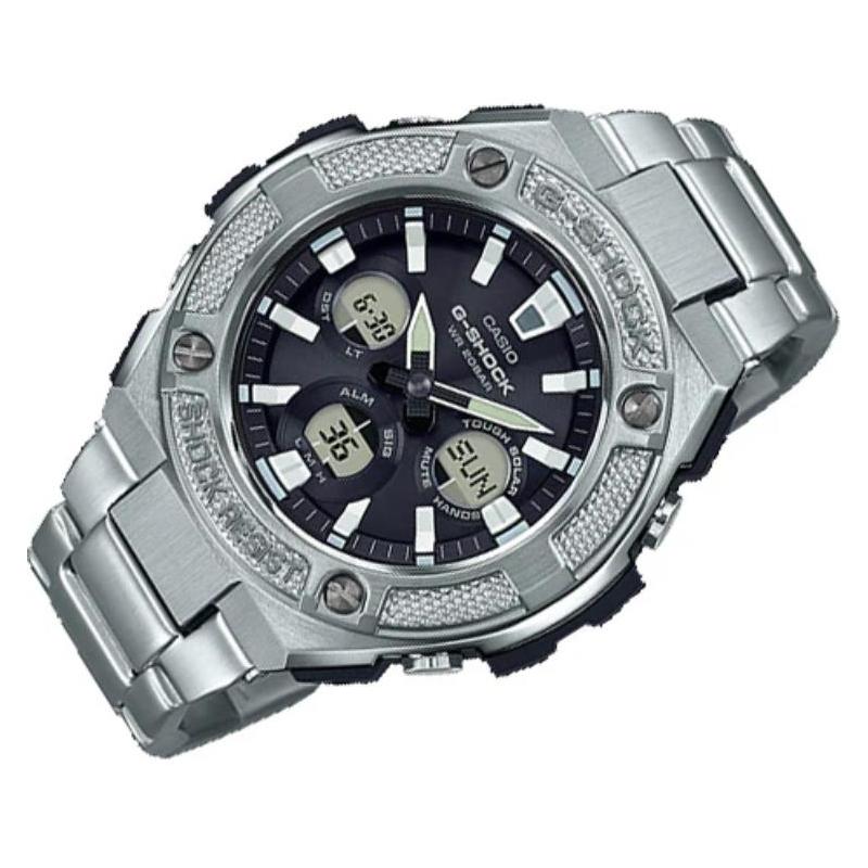Casio CASIOG-STEEL Series-S Disc Dual Display Steel Heart Mountaineering Waterproof Fashion Quartz Movement Stainless Steel Strap GST-S330D-1A