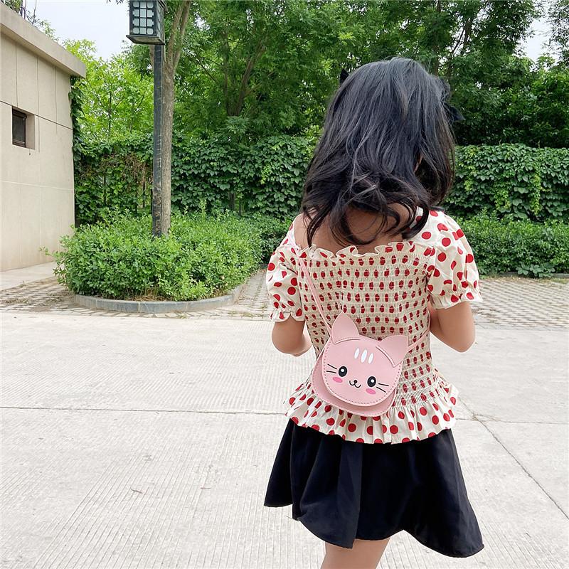 Bag Cat Shoulder Childrens Cartoon Animal Bag Zipper Design Made Of Material Pu