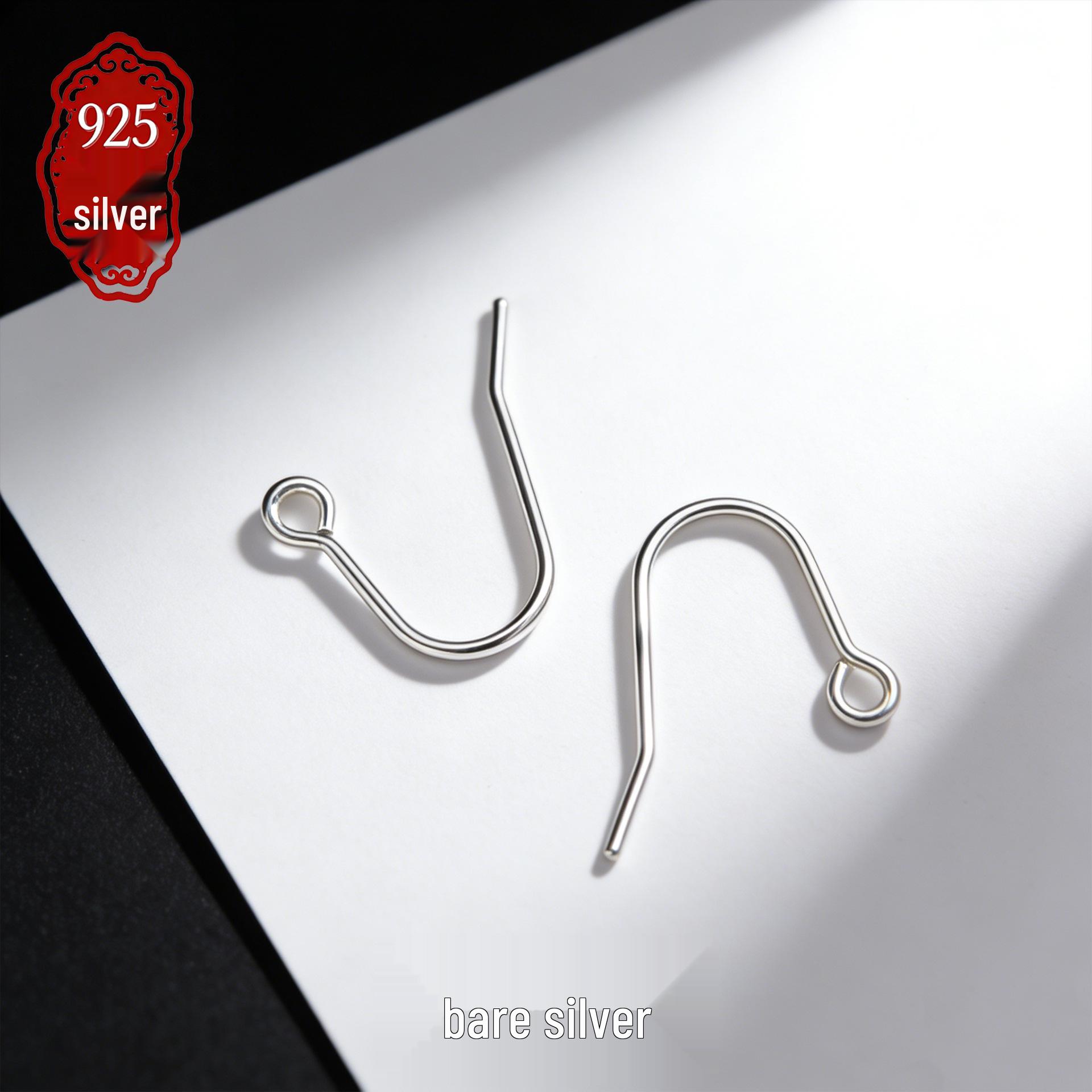 S925 Sterling Silver U-Shaped Earring Hooks with Rose Gold Plating for DIY Jewelry Making S925 Silver; Price per Pair