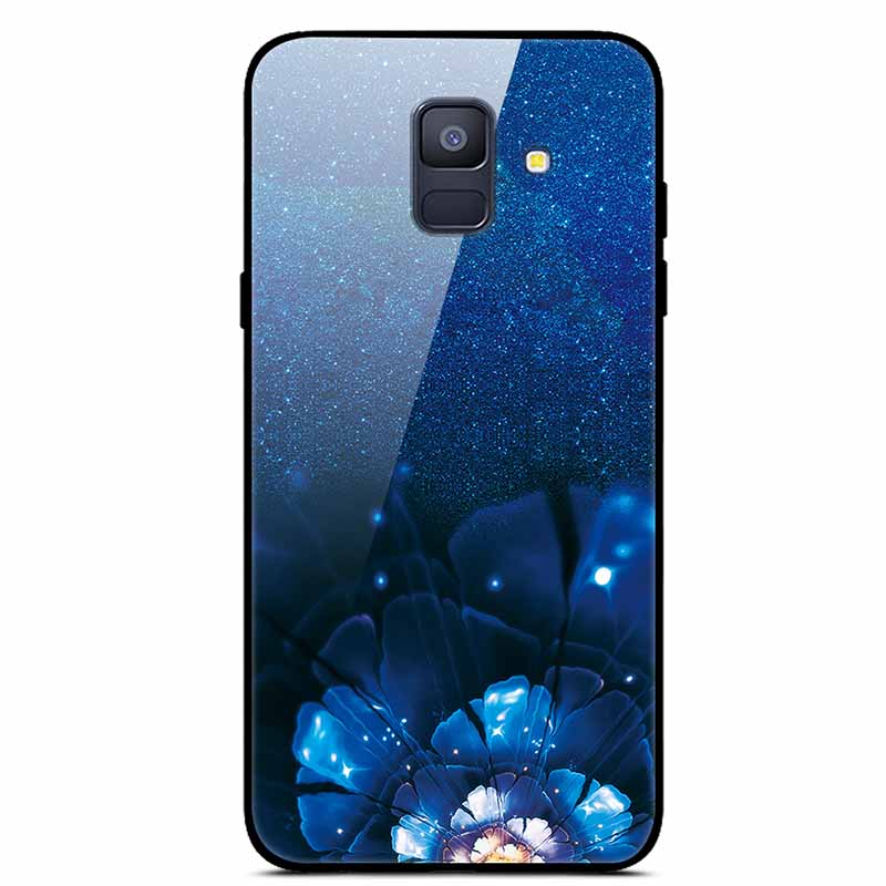 For Samsung Galaxy A8 Plus Cases A6 A7 2018 A8 2018 Tempered Glass Hard Back Cases For Samsung A6 Plus Covers Coque A7 A9 A8Plus