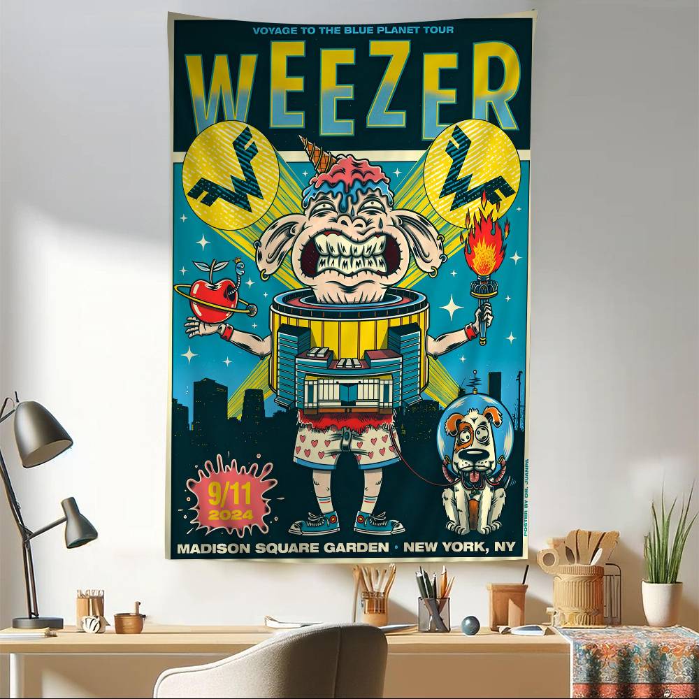 Music Band Retro W-weezerS Vintage Colorful Tapestry Wall Hanging Hanging Tarot Hippie Wall Rugs Dorm Wall Art Decor
