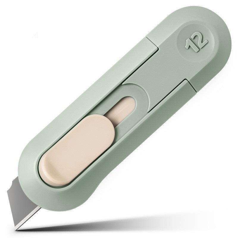 1pcs Portable Mini Paper Cutter Artwork Knife Automatic Rebound Box Opener Pocket Cutter For Office School Supplies