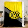 BVB 09 Logo In Yellow and Black Design Patterned Flannel Blanket Perfect for the Bedroom Living Room, Sofa, or a Little Nap