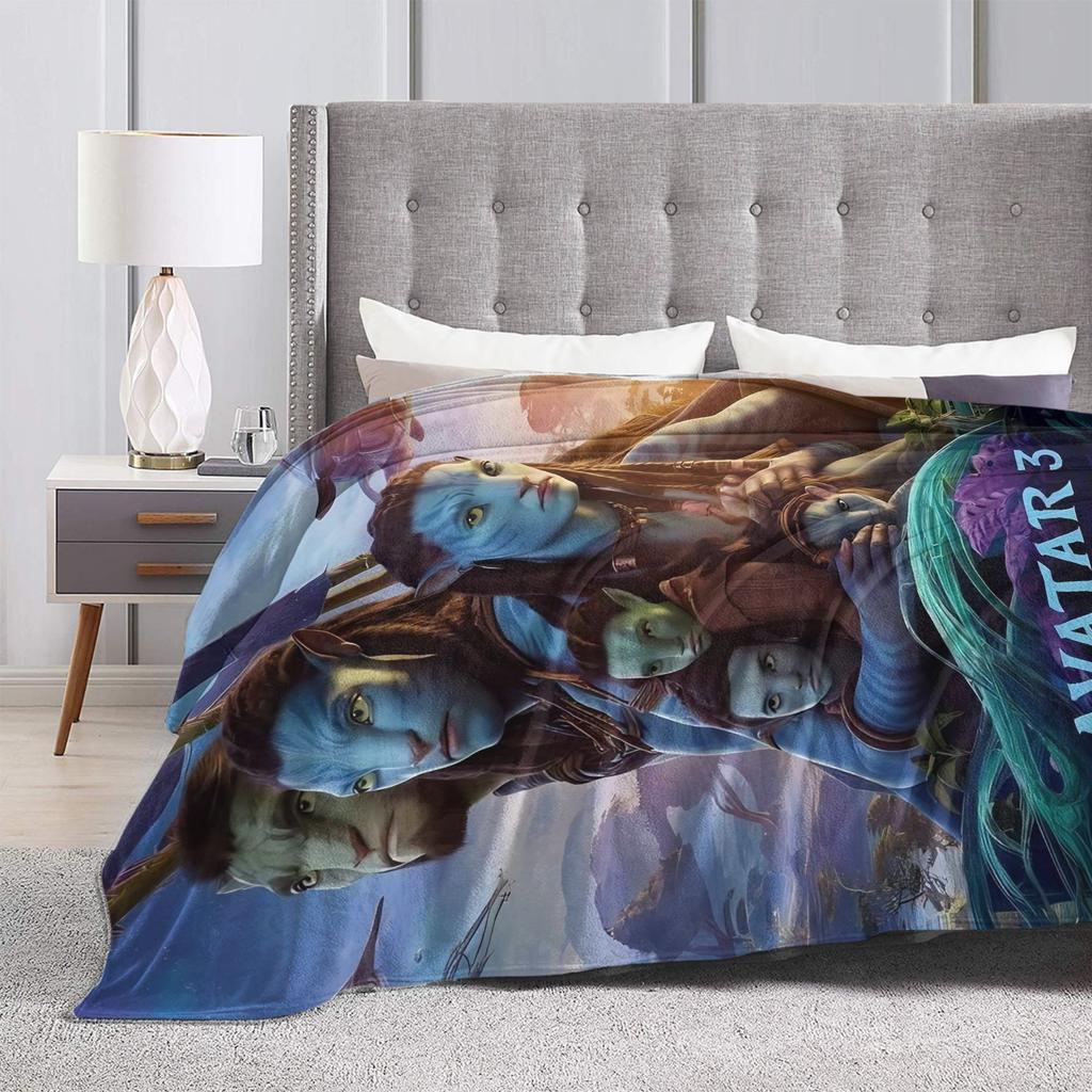 2025 Avatar 3 Movie Knitted Blanket   Fuzzy Throw Blanket Bed Sofa Personalised Soft Warm Bedsprea