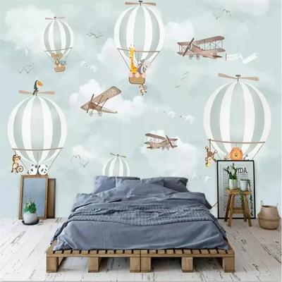 Wallpaper 3d Photo Mural Cartoon Hot Air Balloon Background Wall Papers Home Decor 3d Wallpaper