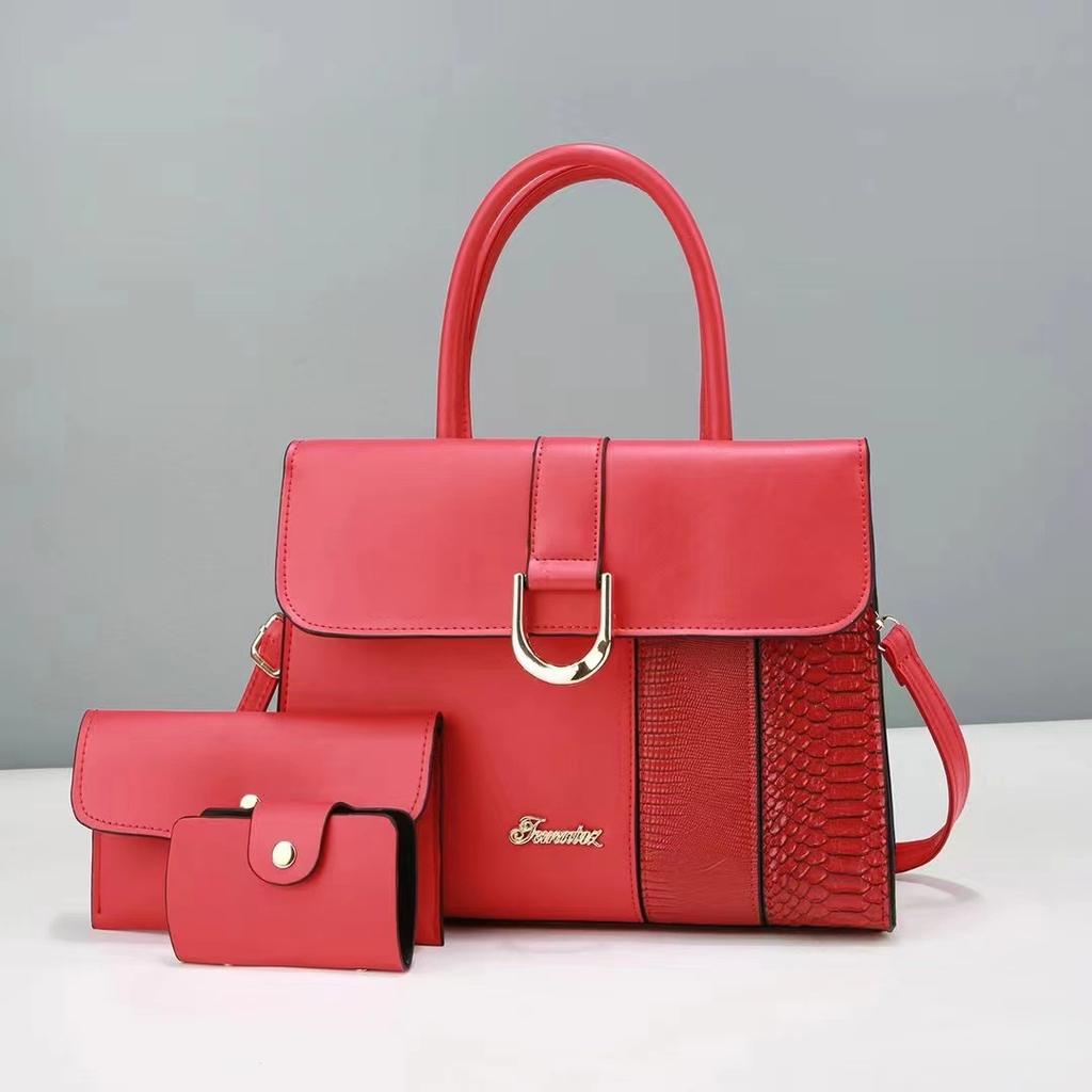 Neueste Patchwork Modische Tragetasche Patchwork Dreiteilige Damen Tasche Hochwertige Damen Tasche Mama Strapazierfähiges Material Tasche Handtasche für Frauen mittleren Alters