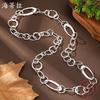 New glossy hollow ring long necklace women's exaggerated high-end bohemian geometric ring necklace