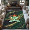 Real Betis Fußball Druck Kristall Samt Teppich, Bequemer Wasserabsorbierender Rutschfester Indoor Boden Teppich