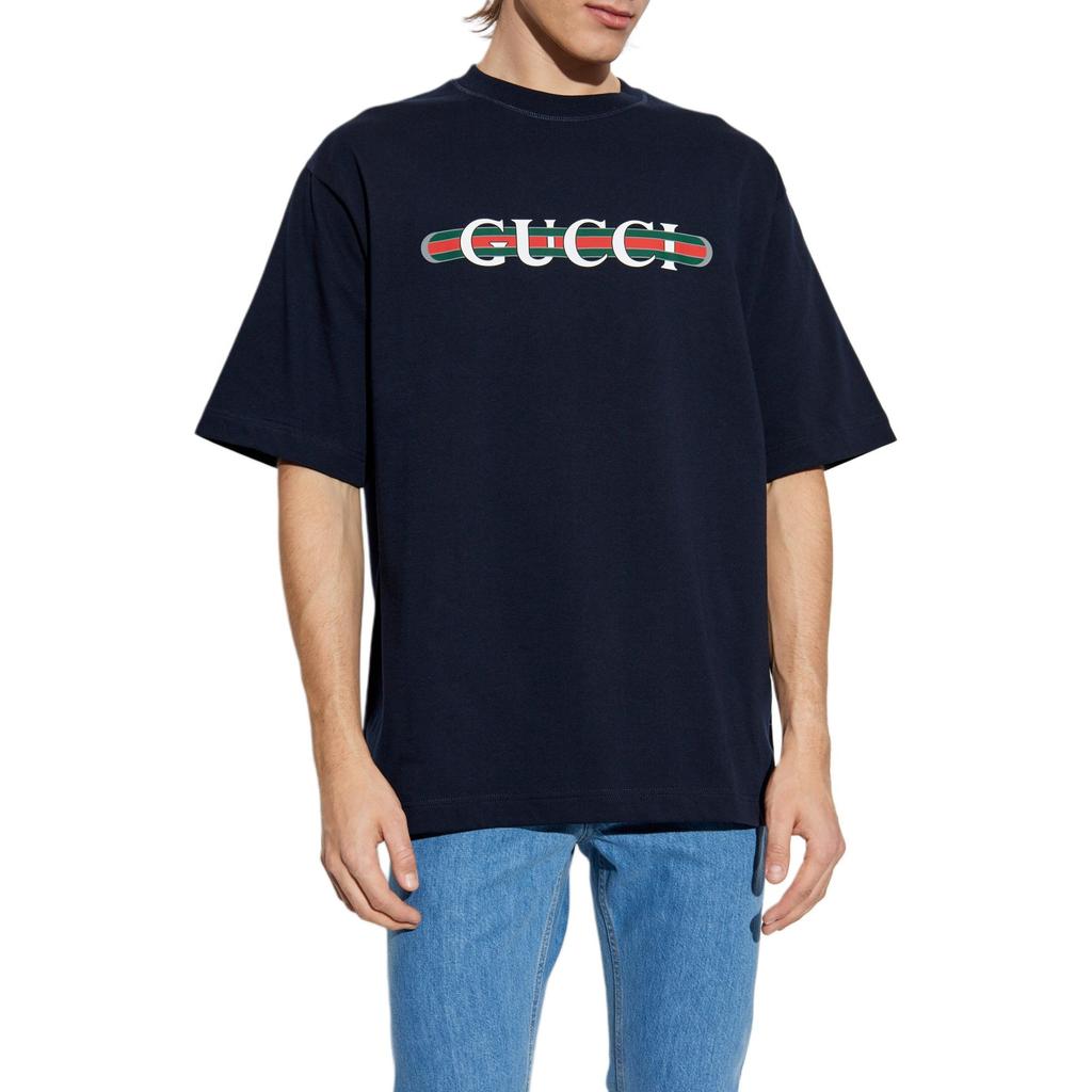 Gucci Logo Printed Jersey T Shirt Men's 784361-XJGTE-4804