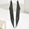 European and American fashion personality full diamond fringed earrings temperament celebrity stud earrings long lines show face thin earrings