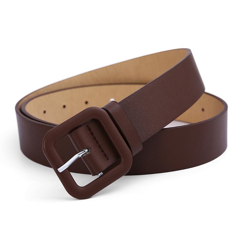 Women's Versatile Black Leather Belt - Korean Style Fashion Accessory for Jeans